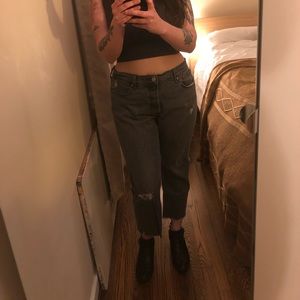 Levi’s Wedgie Straight Leg Denim, Washed Black